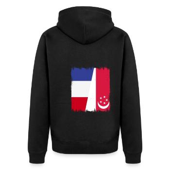Singapour, France - Veste à capuche bio Premium Unisexe - noir - Dos - Nico (187cm)