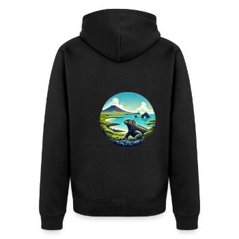 Ecuador Quito Guayaquil Ecuadorianische - Unisex Premium Bio Zip Hoodie - Schwarz - Hinten - Nico (187cm)