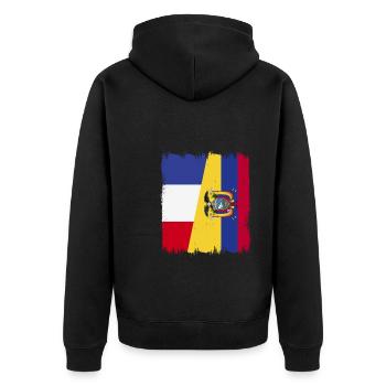 Ecuador Quito Guayaquil Ecuadorianische - Unisex Premium Bio Zip Hoodie - Schwarz - Hinten - Nico (187cm)