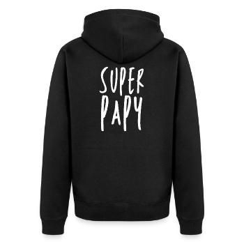 Super Papy - Veste à capuche bio Premium Unisexe - noir - Dos - Nico (187cm)
