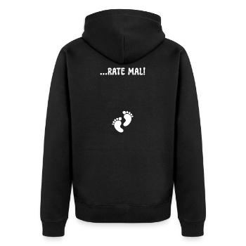 Babyglück Babyfüße Schwangerschaft Schwanger - Unisex Premium Bio Zip Hoodie - Schwarz - Hinten - Nico (187cm)