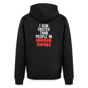 Streaming Statement Theater Movies Dvd Abend Kino - Unisex Premium Bio Zip Hoodie - Schwarz - Hinten - Nico (187cm)
