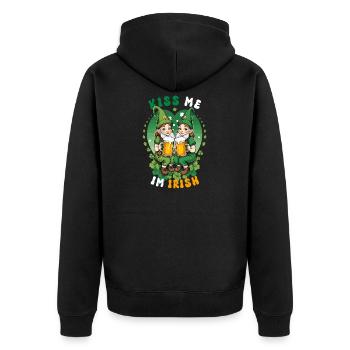 Embrasse-moi, je suis irlandaise - Veste à capuche bio Premium Unisexe - noir - Dos - Nico (187cm)