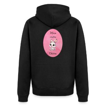 mein erstes Ostern - Unisex Premium Bio Zip Hoodie - Schwarz - Hinten - Nico (187cm)