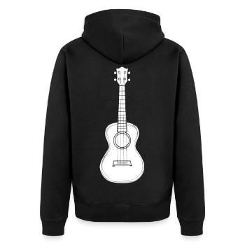 Dessin d’instrument de ukulélé - Veste à capuche bio Premium Unisexe - noir - Dos - Nico (187cm)