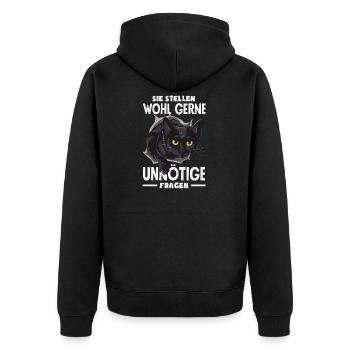They probably like to ask unnecessary questions - Unisex Premium Organic Zip Hoodie - black - Back - Nico (187cm)