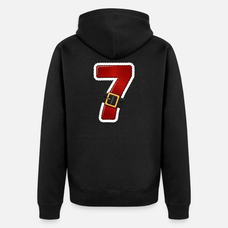 Sept rouges avec ceinture - Veste à capuche bio Premium Unisexe - noir