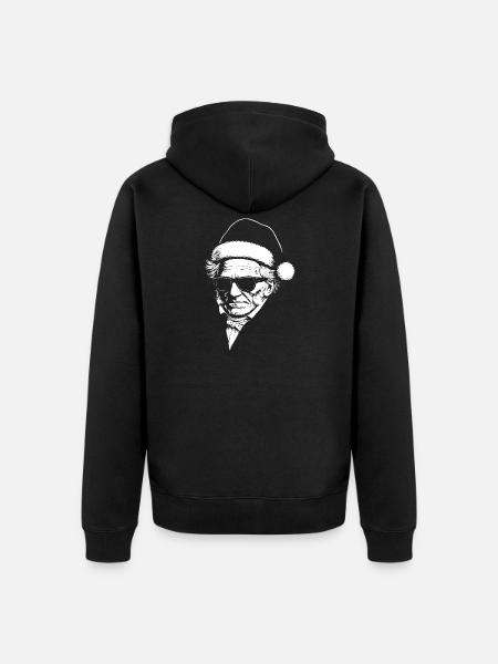 Santa Schopenhauer Noir Portrait mit Sonnenbrille - Unisex Premium Bio Zip Hoodie - Schwarz