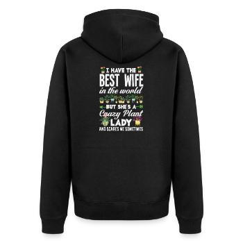 Garten- Und Pflanzenliebhaber Geschenke - Unisex Premium Bio Zip Hoodie - Schwarz - Hinten - Nico (187cm)