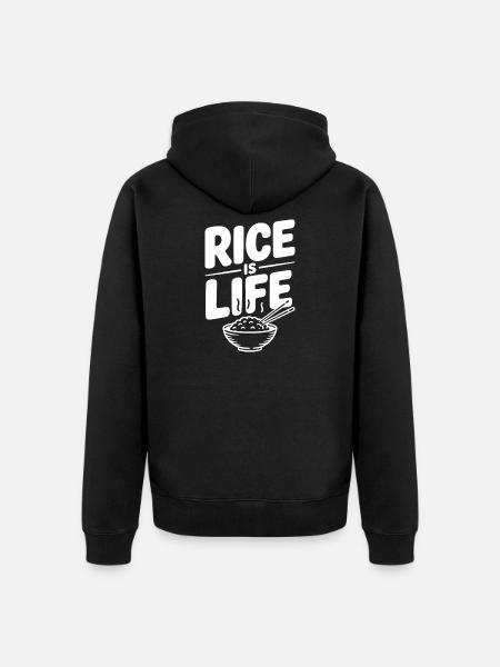 Rice Is Life - Unisex Premium Organic Zip Hoodie - black