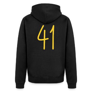 41 - Unisex Premium Organic Zip Hoodie - black - Back - Nico (187cm)