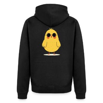 Chick with sunglasses - Unisex Premium Organic Zip Hoodie - black - Back - Nico (187cm)