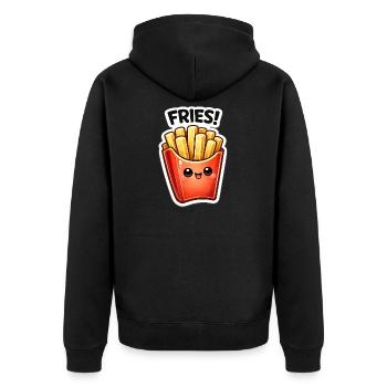 Autocollants de frites de Kawaii Frieze Joie - Veste à capuche bio Premium Unisexe - noir - Dos - Nico (187cm)