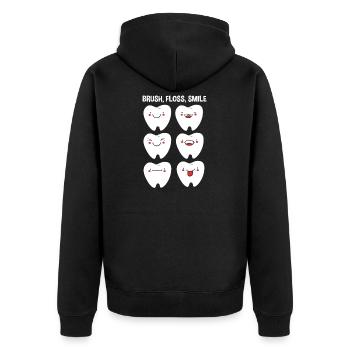 Rezeptionist Zahnarzt - Unisex Premium Bio Zip Hoodie - Schwarz - Hinten - Nico (187cm)