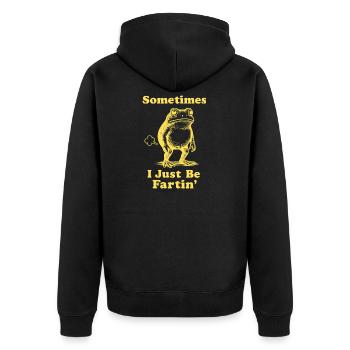 Sometimes I Just Be Fartin' Frog - Unisex Premium Organic Zip Hoodie - black - Back - Nico (187cm)