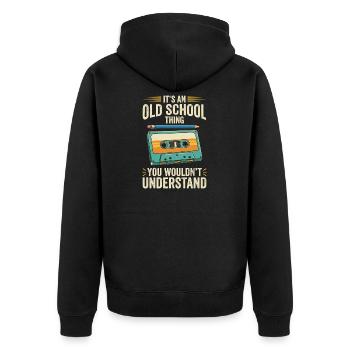 Old School Cassette Design – Mixtape rétro - Veste à capuche bio Premium Unisexe - noir - Dos - Nico (187cm)