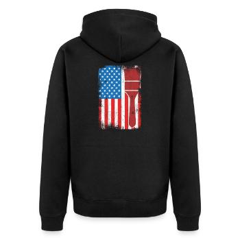 Peintre patriotique américain - Veste à capuche bio Premium Unisexe - noir - Dos - Nico (187cm)