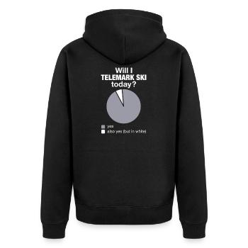 Telemark Ski Funny Skiing Today Chart - Unisex Premium Organic Zip Hoodie - black - Back - Nico (187cm)