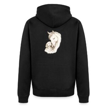 Gentle Souls - Unisex Premium Organic Zip Hoodie - black - Back - Nico (187cm)