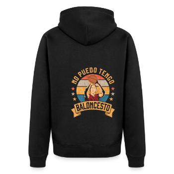 Ich kann keinen Basketball Basketball Spaß haben - Unisex Premium Bio Zip Hoodie - Schwarz - Hinten - Nico (187cm)