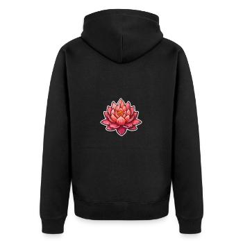 Fleur de lotus - Veste à capuche bio Premium Unisexe - noir - Dos - Nico (187cm)