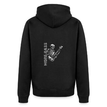 Crâne de squelette avec guitare basse et basse Saying More - Veste à capuche bio Premium Unisexe - noir - Dos - Nico (187cm)