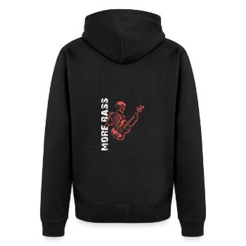Crâne de squelette avec guitare basse et basse Saying More - Veste à capuche bio Premium Unisexe - noir - Dos - Nico (187cm)