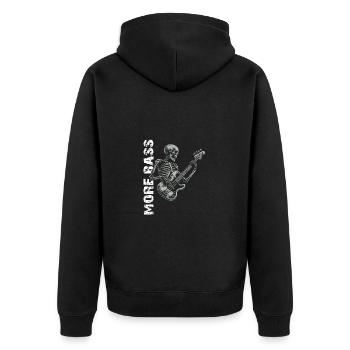 Crâne de squelette avec guitare basse et basse Saying More - Veste à capuche bio Premium Unisexe - noir - Dos - Nico (187cm)