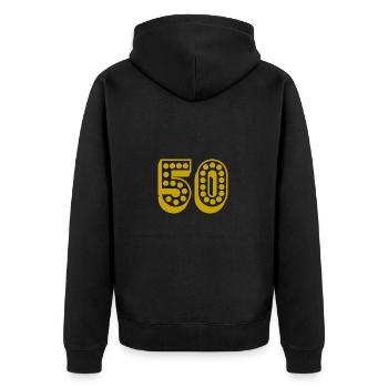 50. 50 ANS. 50e ANNIVERSAIRE. ANNIVERSAIRE 50 ANS. - Veste à capuche bio Premium Unisexe - noir - Dos - Nico (187cm)