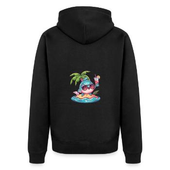Piranha Fish Summer Holiday - Unisex Premium Organic Zip Hoodie - black - Back - Nico (187cm)