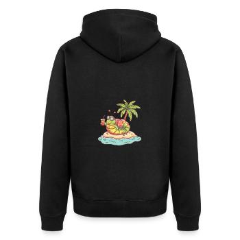 Bande dessinée Worm Summer Beach - Veste à capuche bio Premium Unisexe - noir - Dos - Nico (187cm)