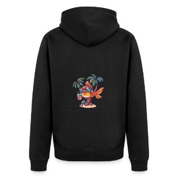 Bande dessinée Goldfish Summer Beach - Veste à capuche bio Premium Unisexe - noir - Dos - Nico (187cm)
