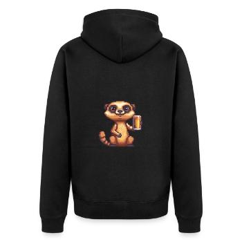 Suricate Bière Pixel - Veste à capuche bio Premium Unisexe - noir - Dos - Nico (187cm)