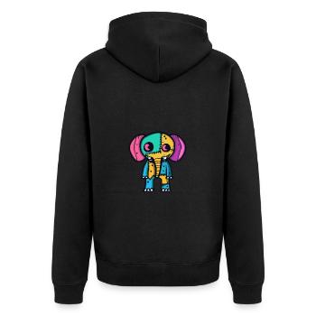 Elephant Halloween Animal - Unisex Premium Organic Zip Hoodie - black - Back - Nico (187cm)