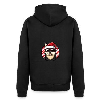 Akita Inu Chien Noël Cool - Veste à capuche bio Premium Unisexe - noir - Dos - Nico (187cm)