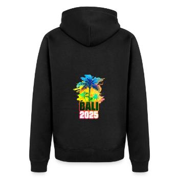 Bali 2025 Colorful Palm Trees - Unisex Premium Organic Zip Hoodie - black - Back - Nico (187cm)