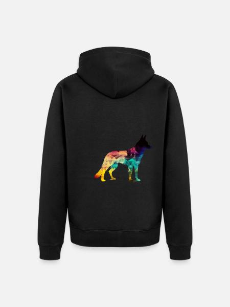 Schöner Hund - Bunter Hund - Unisex Premium Bio Zip Hoodie - Schwarz