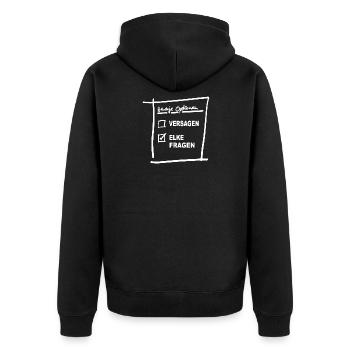 Elke - Unisex Premium Bio Zip Hoodie - Schwarz - Hinten - Nico (187cm)