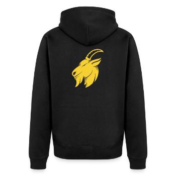 Goat goat goat ram ibex - Unisex Premium Organic Zip Hoodie - black - Back - Nico (187cm)
