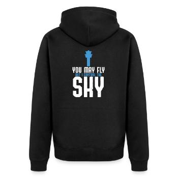 You May Fly But I Control The Sky Controller Gift - Unisex Premium Organic Zip Hoodie - black - Back - Nico (187cm)