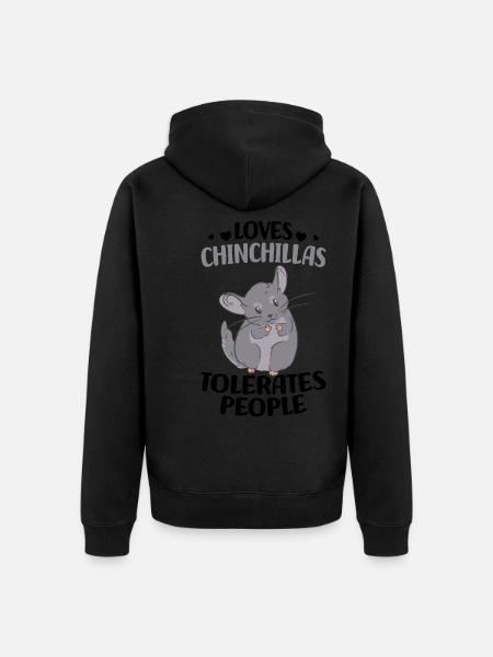 Chinchilla - Unisex Premium Bio Zip Hoodie - Schwarz