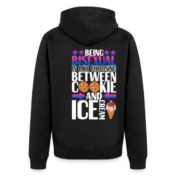 Bisexuels LGBTQ - Veste à capuche bio Premium Unisexe - noir - Dos - Nico (187cm)
