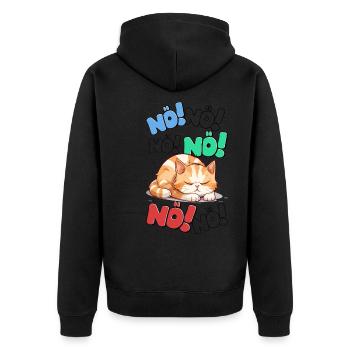 nope, nope, no, no, no - Unisex Premium Organic Zip Hoodie - black - Back - Nico (187cm)