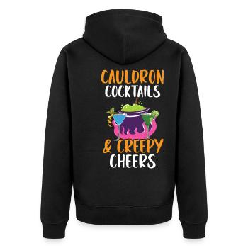 Cauldron Cocktails & Spooky Cheers Halloween - Unisex Premium Organic Zip Hoodie - black - Back - Nico (187cm)