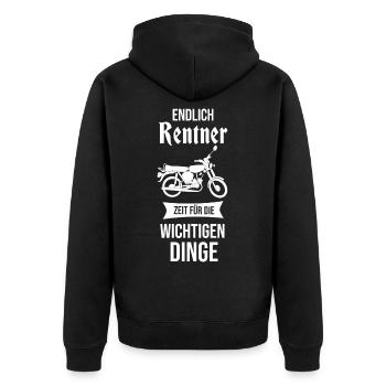 cyclomoteur retraité retraite gdr retraite ossi cult - Veste à capuche bio Premium Unisexe - noir - Dos - Nico (187cm)