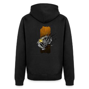 Rugissement de l’enfer : Tigre à dents de sabre avec Y lumineux - Veste à capuche bio Premium Unisexe - noir - Dos - Nico (187cm)