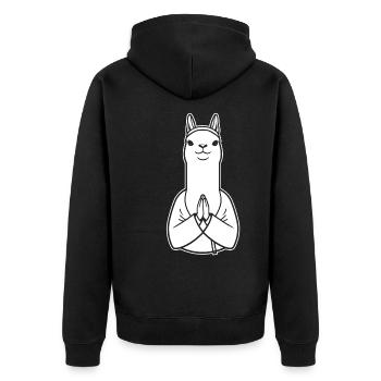 Lama chrétien chrétien - Veste à capuche bio Premium Unisexe - noir - Dos - Nico (187cm)