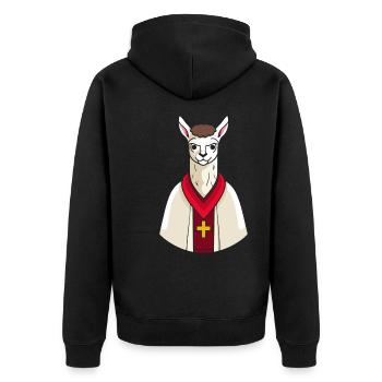 Lama chrétien chrétien - Veste à capuche bio Premium Unisexe - noir - Dos - Nico (187cm)