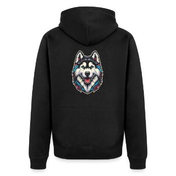 Siberian husky - Veste à capuche bio Premium Unisexe - noir - Dos - Nico (187cm)