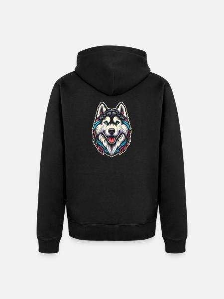 Siberian husky - Veste à capuche bio Premium Unisexe - noir